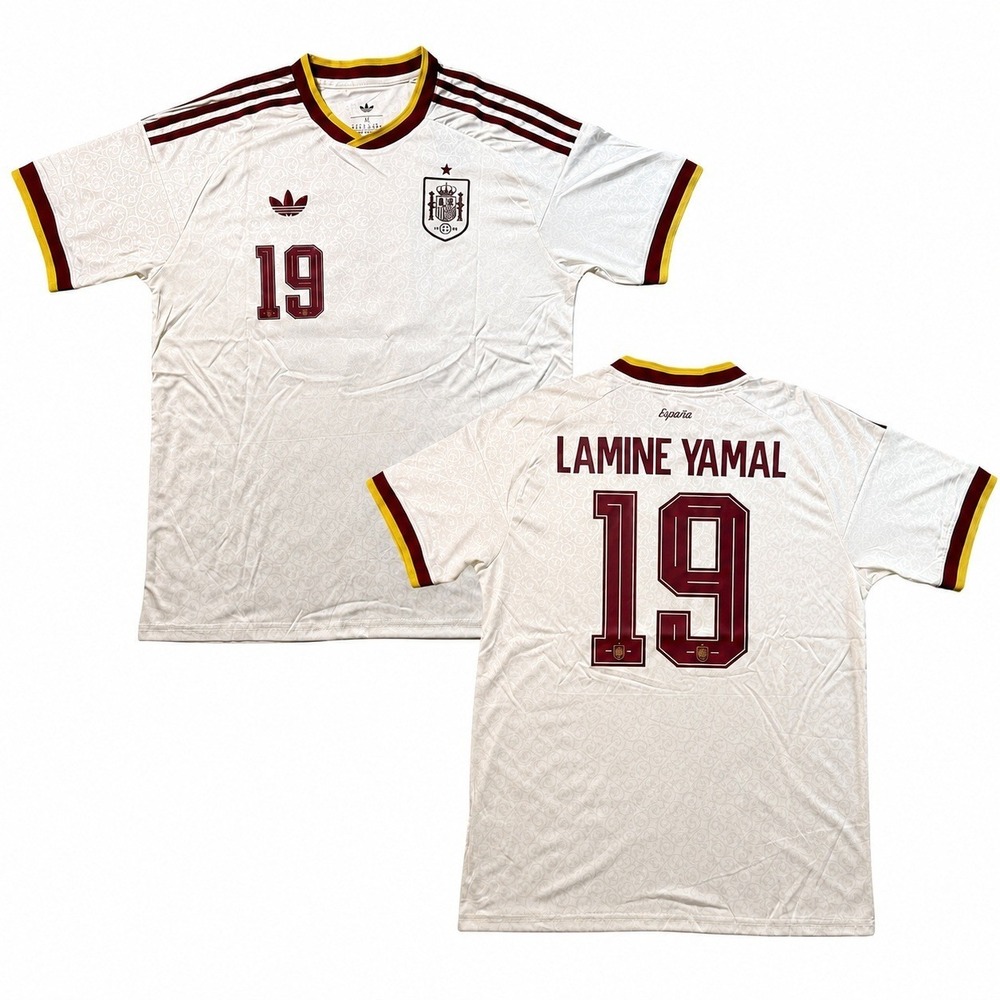 Adidas Spain Lamine Yamal 19 Soccer Jersey White New Euro 2024 Size XL